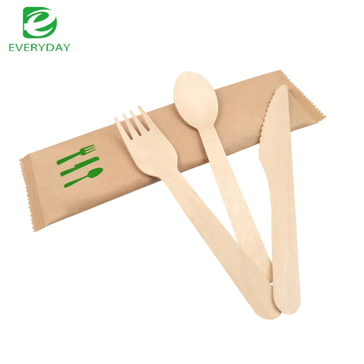 China Manufacture factory price free sample Wooden Eco Friendly  Disposable Cutlery