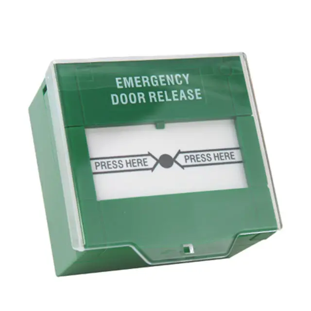 VIANS Green Glass Resettable Break Switch Button Press building Alarm Exit Fire Emergency Door Release Call Point