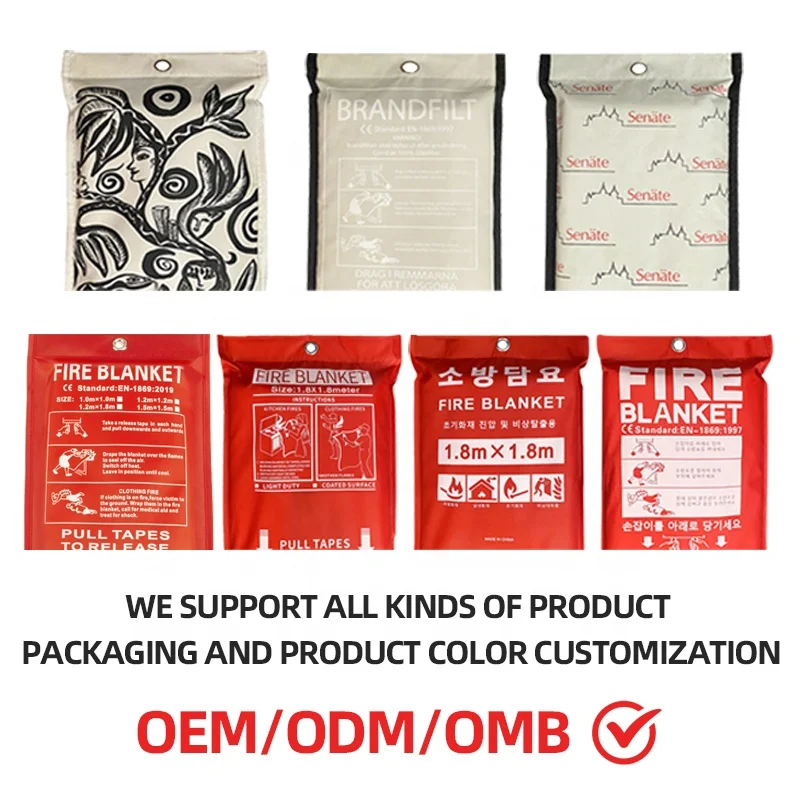 1m*1m 430g home fire blanket for kitchen with CE EN1869: 2019