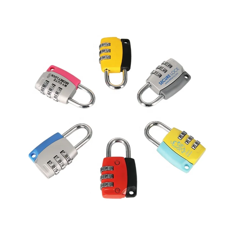 Best selling silver color body 60mm size 3 digit wheel classic cabinet lock