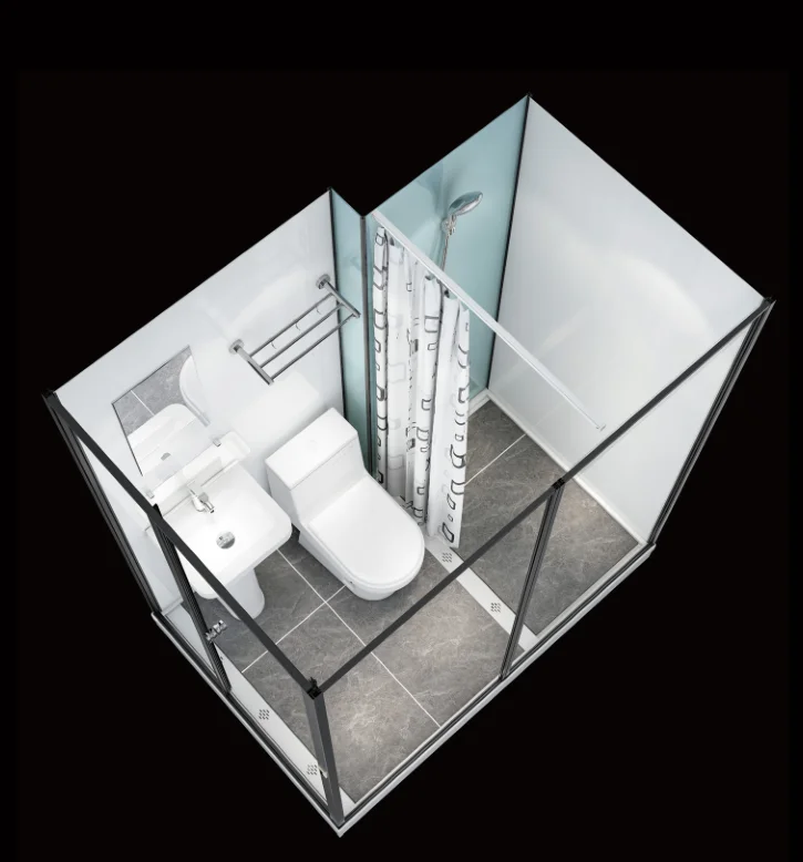 Prefab Indoor All In One Modular Completed Shower Room Cabin With Toilet & Light Modular Bathroom Shower Pod