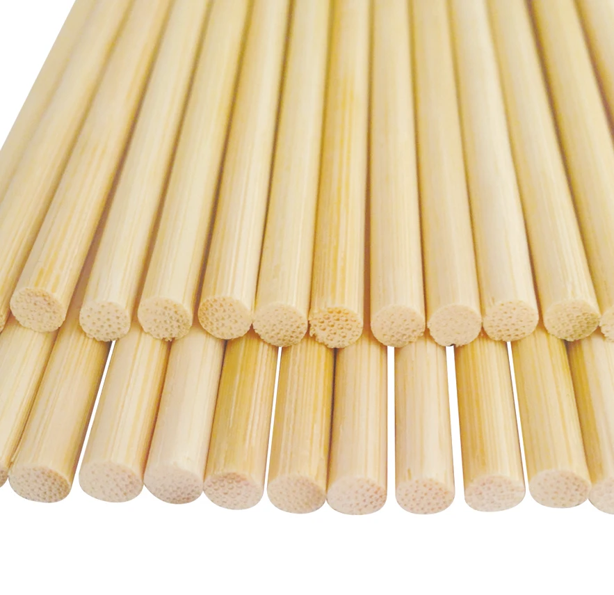 Good quality natural BBQ round strong wide bamboo skewers