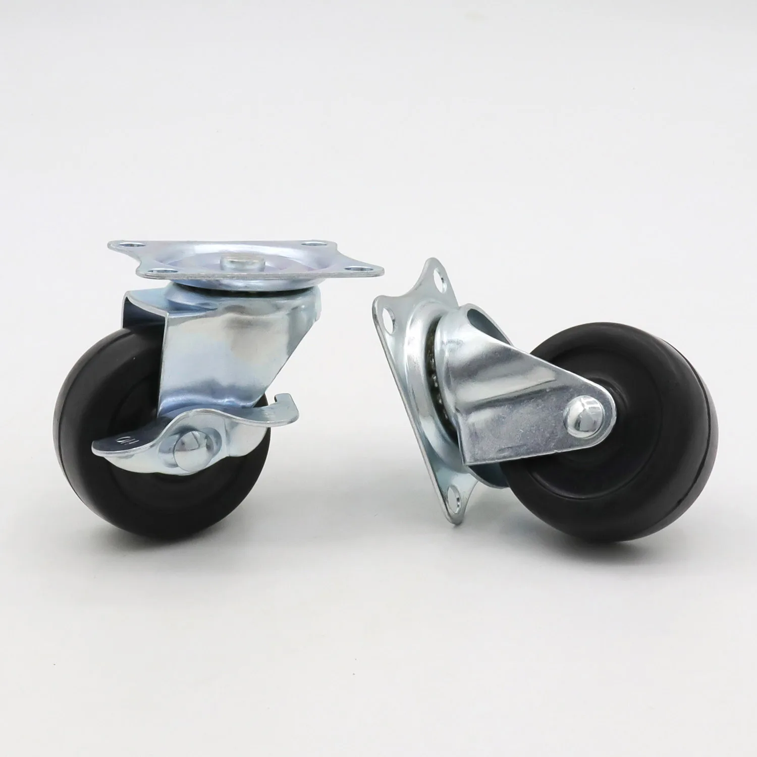 Swivel black Light Duty rubber caster 1/1.5/2/2.5/3 inch trolley wheel for furniture/cabinet/wheelbarrow/handcart