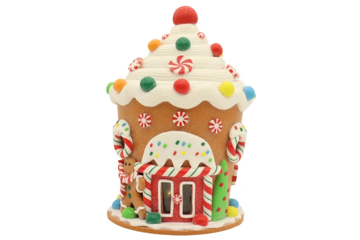 Factory Wholesale Handmade Led Harvest Festival Bauble Ornaments Bread Soil Stereoscopic Barn For Christmas Decorations