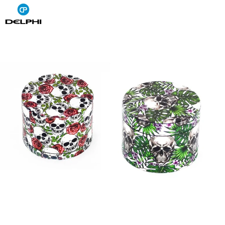 New Arrival 4 layer 50mm Rose  COOL Printing Herb Grinder Grinder Mill Herbal Herb Tobacco Grinder Smoking accessory