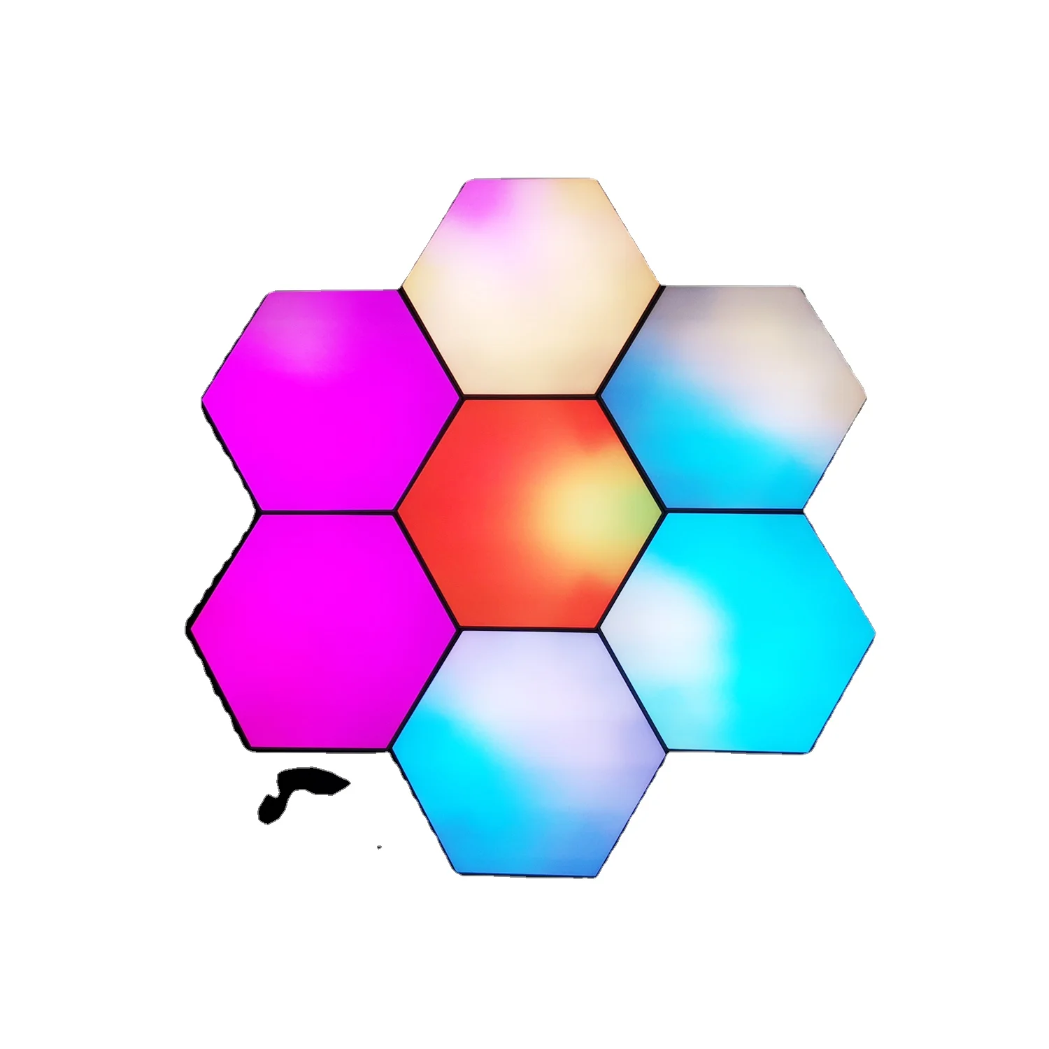 Amazon hot creative new led quantum lamp hexagon wifi-controlled night light Hexagon Lights sync with music light for decoration