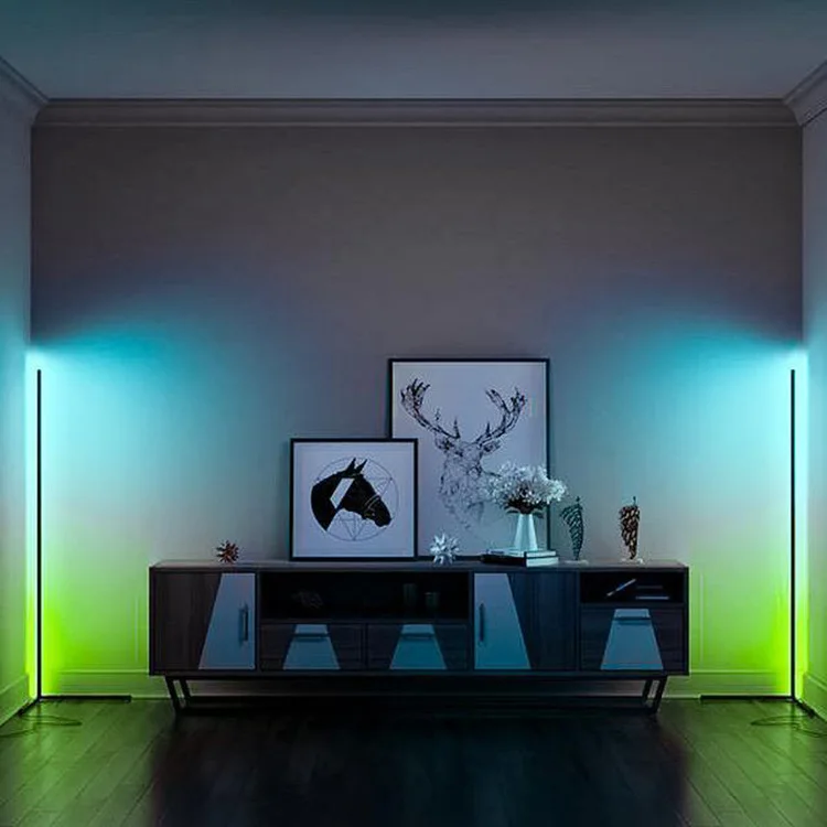 Modern dimmable remote app amazon bedroom home decor led rgb color changing corner floor lamp