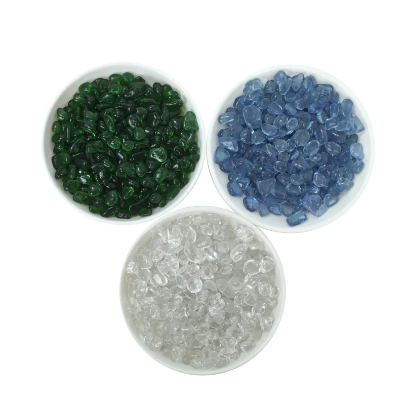 Industrial grade glass marbles decoration glass block crushed glass sand for garden yard walkway aquarium
