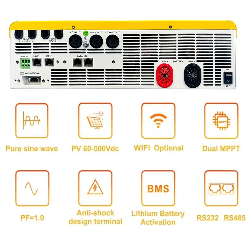 Fast shipping zumax 6.2kw hybrid solar inverter ip65 hybrid solar inverter parallel 10kw 11kw pure sine wave solar inverter