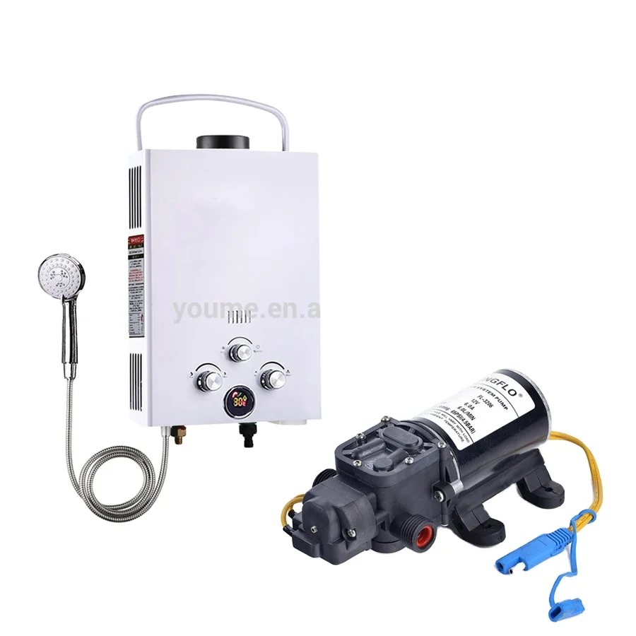 Hot sale 65PSI 6LPM pump Portable Gas Hot Water Heater Shower Camping Caravan Outdoor LPG 4WD