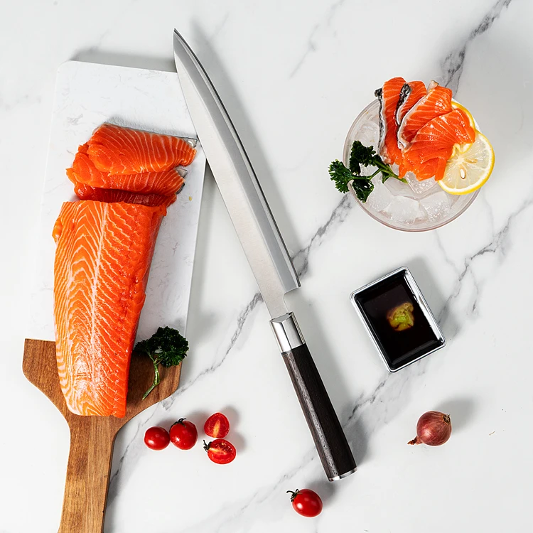 Japanese 270mm Slicing Sashimi Knife 5cr15 Sakimaru Sushi Knives Stainless Steel Sushi Knife With Wenge Wood Handle