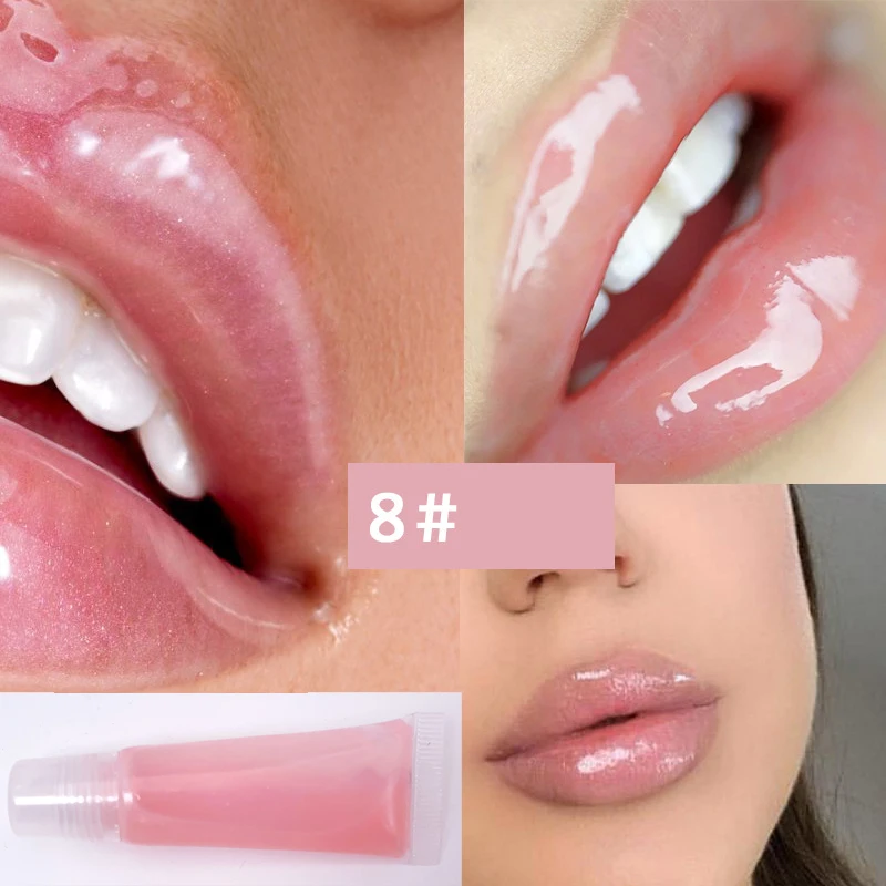 diy holographic oil clear plumping thick base rose petal lipgloss glitter custom logo private label