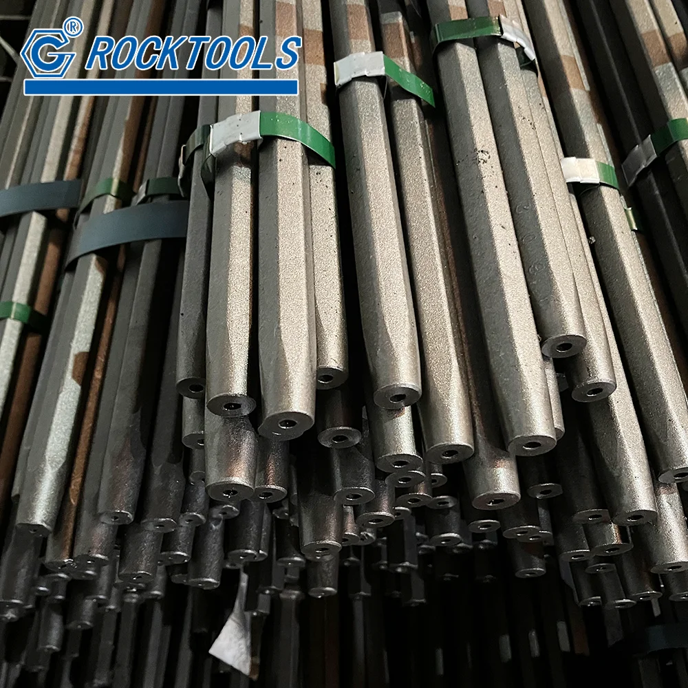 China Manufacturer H22 11 Degree Taper Drill Rock Rod for Quarrying Mining Tunneling