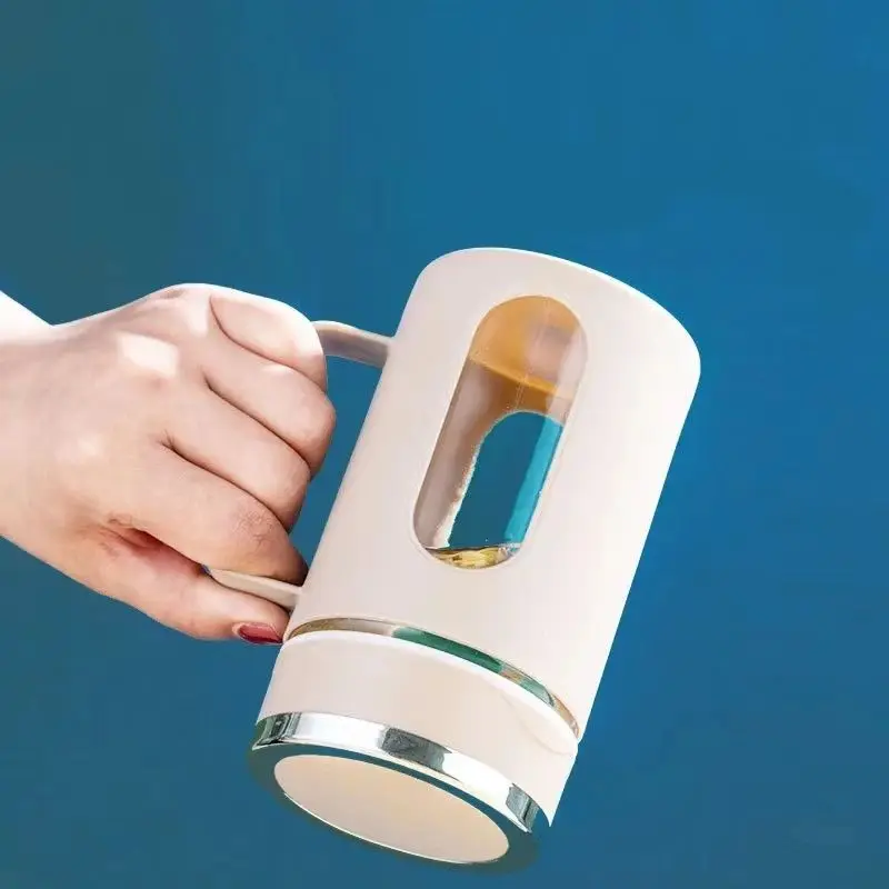 Glass Tea Cup With Wood Handle Chinese Heat Resistant Puer Filter Cups High Quality And Convenient Kung Fu Tea Cup Set