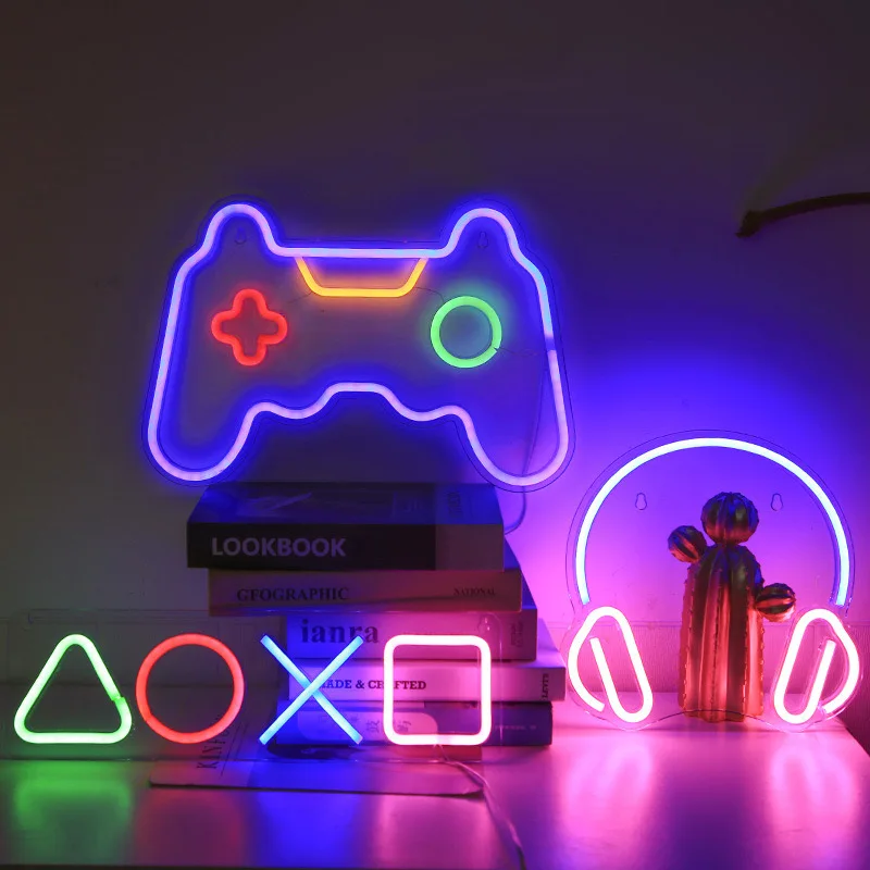Led Outdoor Acrylic Gamepad Cloud Bear Rainbow Coffee Happy Birthday Neon Sign For Back Light Shop Sign Holiday Party Show Event