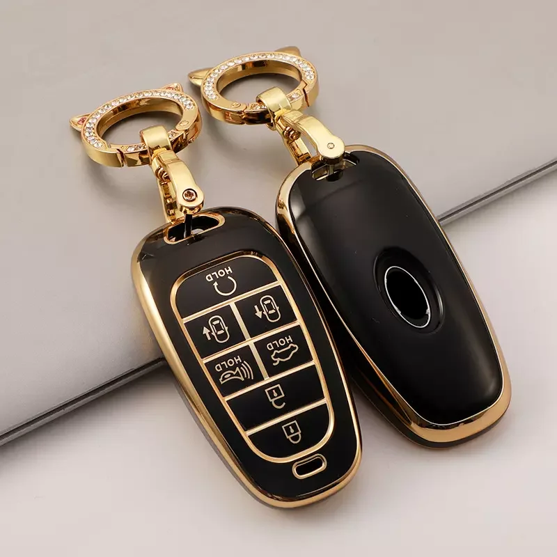 Free sample TPU Car Key Case Cover for Hyundai Santa Fe Tucson 2022 NEXO NX4 Atos Prime Solaris 2021 5 Button Auto Accessories