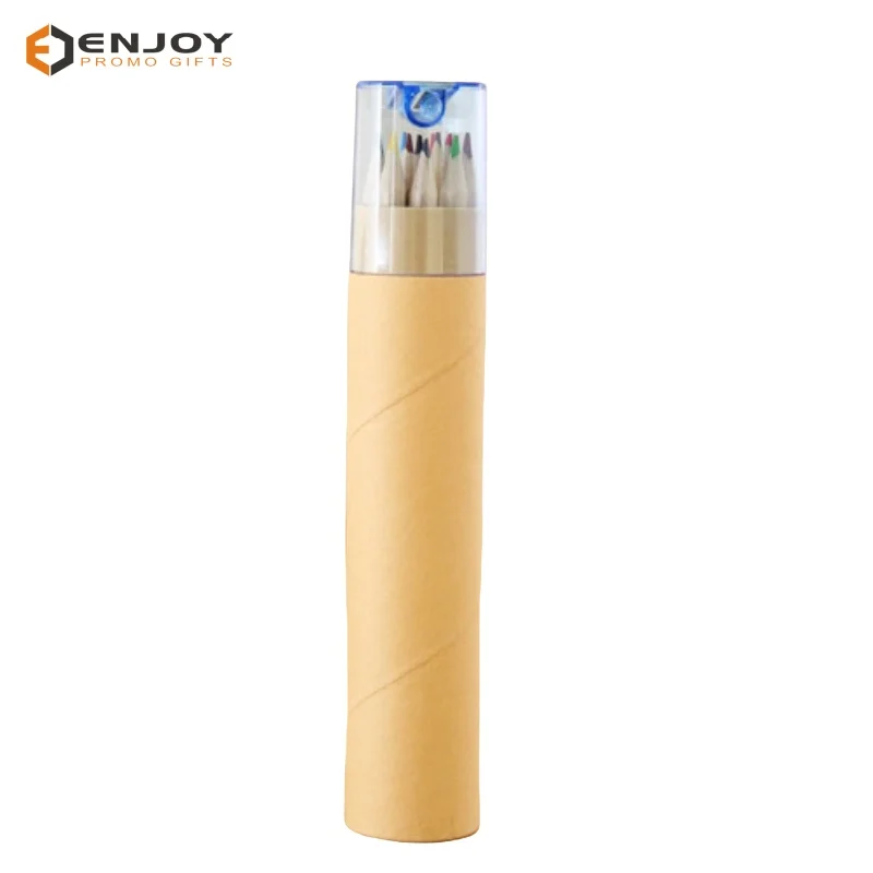 Custom wood color long barrel 12 color lead student painting fillers