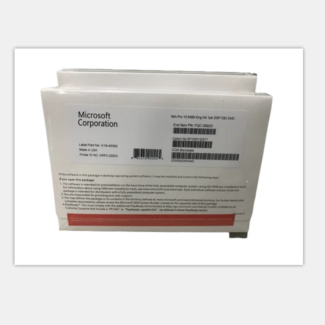 64Bit DVD package retail/oem key windows 10 software