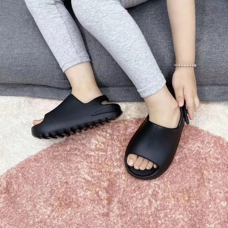 toddler yeezy slides baby yezzy sandals kids luxury foam runner shoes black 2021 summer beach footwear
