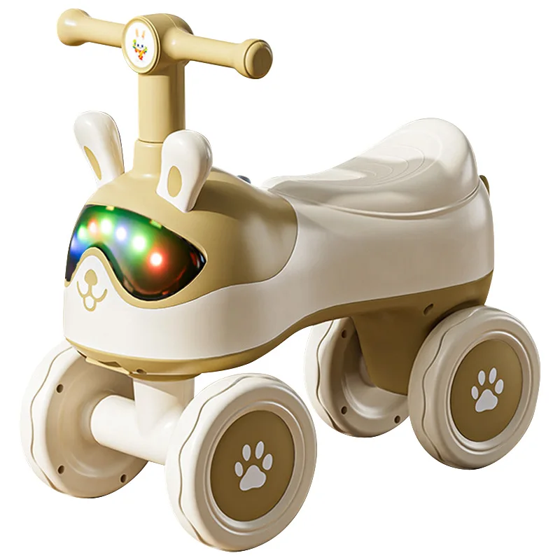 Wholesale Low Cheap Price Kids Balance Bike Plastic Child Baby Ride On 4 Wheels Bike Car With Music Light
