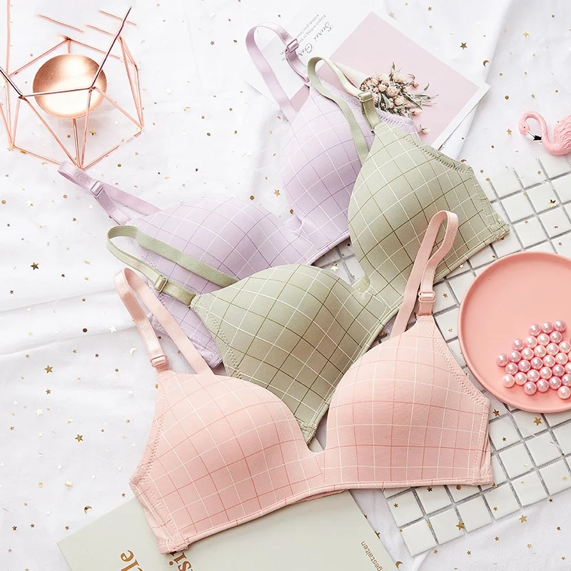 Модный бюстгальтер для молодых девушек без косточек тонкая чашка пуш-ап нижнее белье Сексуальная футболка бесшовный Женский бюстгальтер