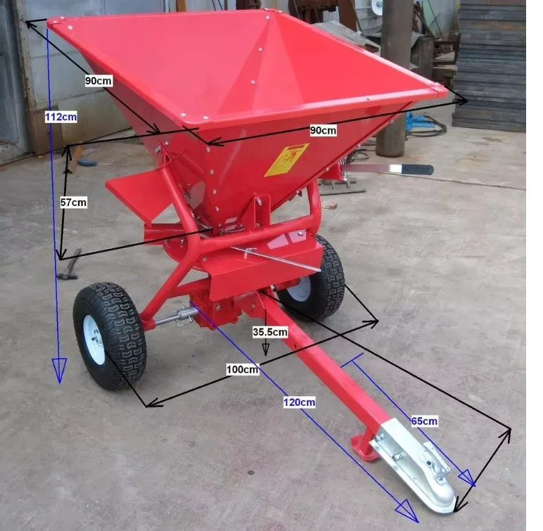 CE 650LB 210L 300KGS  Seed Sand Salt Fertilizer Spreader Manual Tractor Fertilizer Spreader fertilizer spreader gearbox