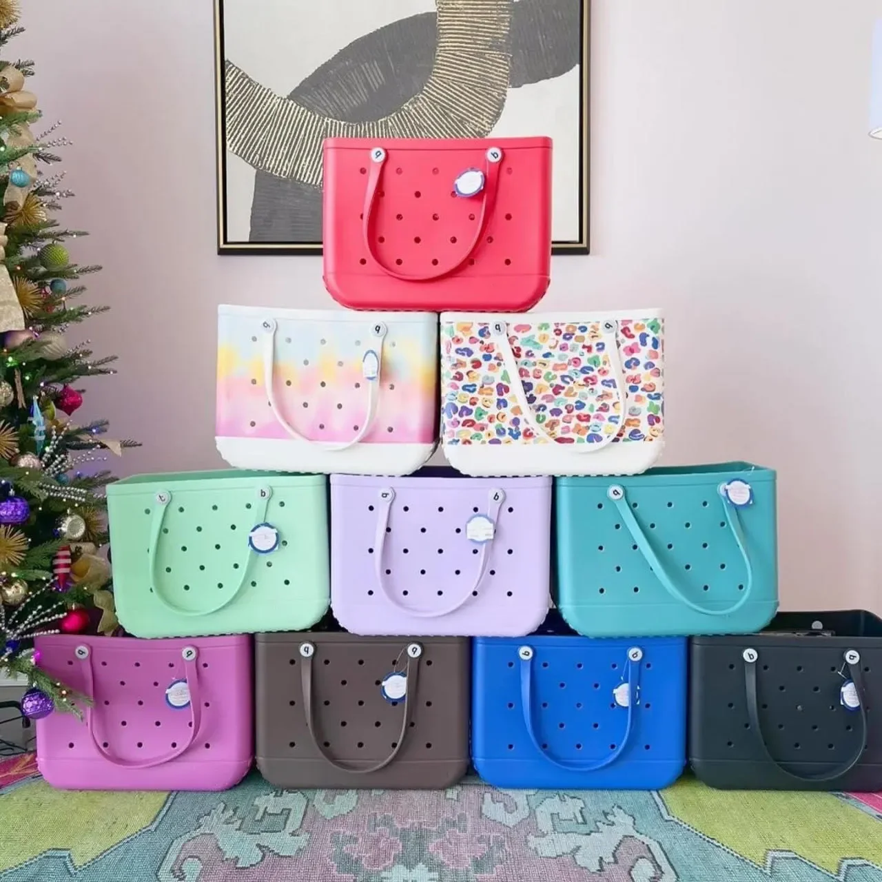 2024 Hot Sale Ladies Wholesale Beach Waterproof Tote Bags Eva Silicone Bogg Bag