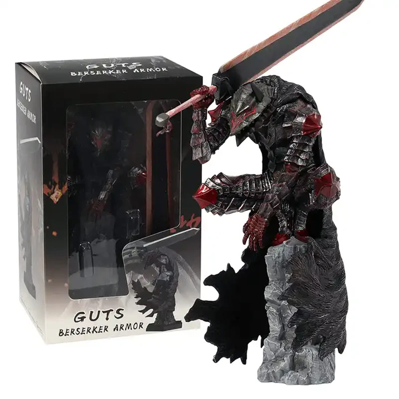 25cm High Quality Customized PVC Resin Toys Action Swordsmen Battle Damage Stained Blood Edition Guts Anime Figures Model Toy