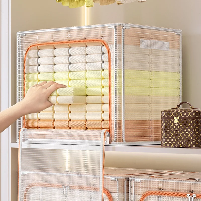 Foldable Plastic Transparent Big Clear Storage Organizer Waterproof Pvc Box Storage Bins With Lids For Clothes