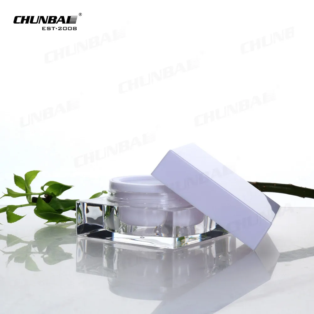 Empty Face Cream Jar Luxury 30g Low Profile Square Pink Containers 200ml 1oz Hermetic Thick Wall Cosmetic Plastic Jar