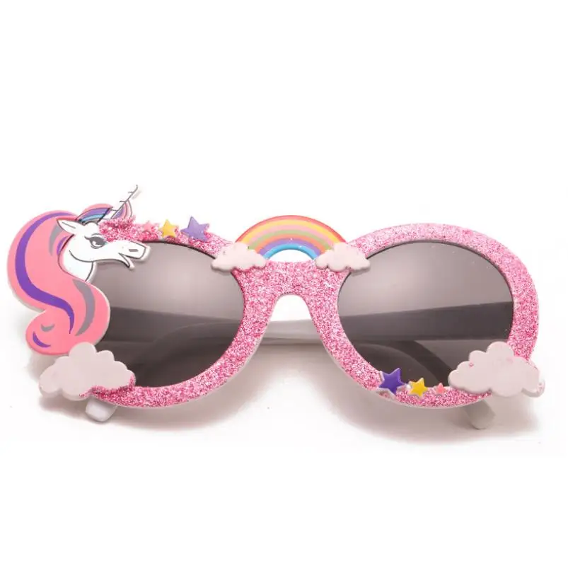 White Frame Sea Pink Lens Sunglasses Cartoon Unicorn Horse Eyeglasses Christmas New Tear Party Funny Glasses Drama Prop Toy