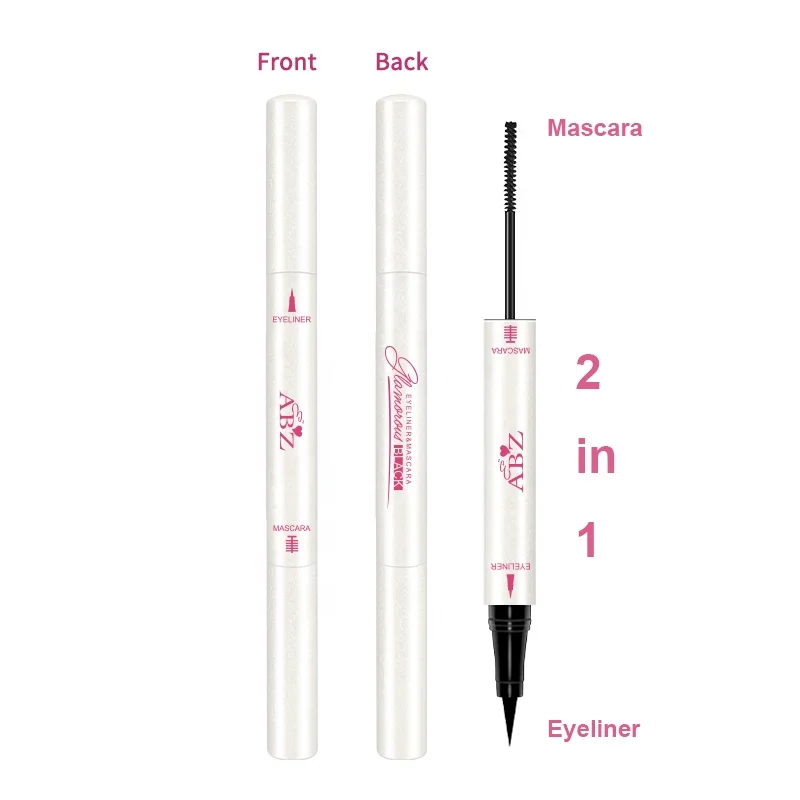 ABZ Custom Logo Water Proof Eyeliner Non Smudge Mascara 2 in 1 Eyebrow Mascara