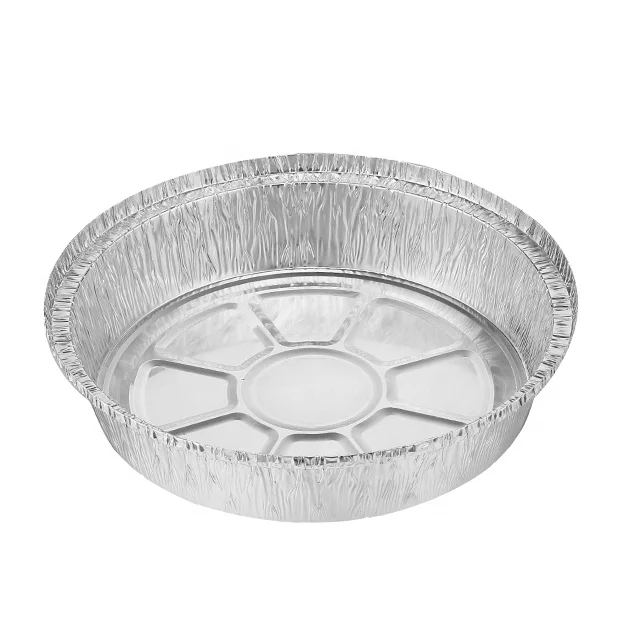 8 inch air fryer oven 980ml 21*4cm round closable with cardboard clear dome lid disposable aluminum foil container takeout RO8-C