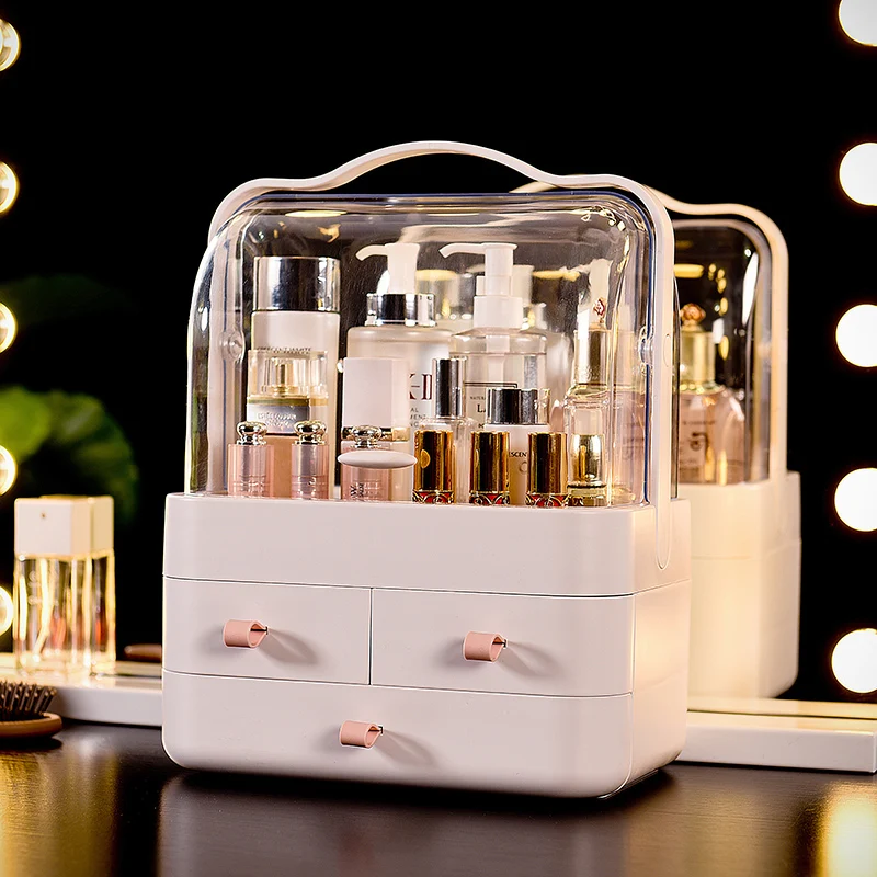 
Portable Transparent Portable Cosmetic Plastic Organizer Clear Makeup container Storage Drawer Box 
