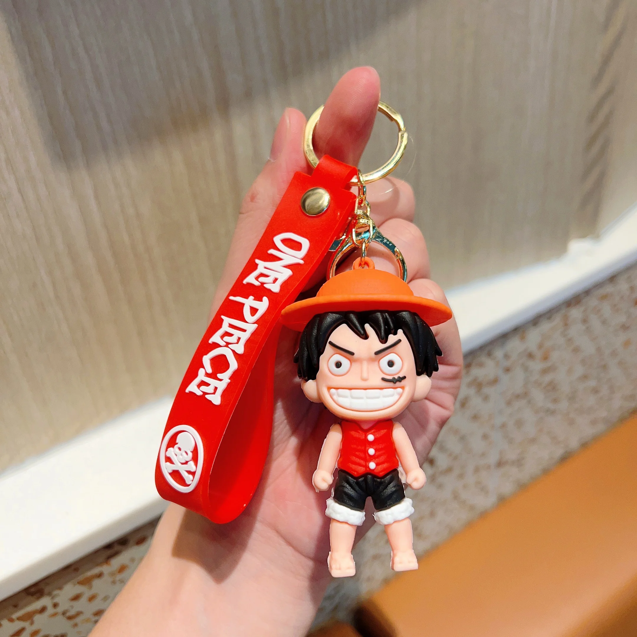 Popular Cartoon Luffy 3D Character Keychain One Piece Anime Fans Gift Zoro Car Keyring bag Pendant One Piece key chain