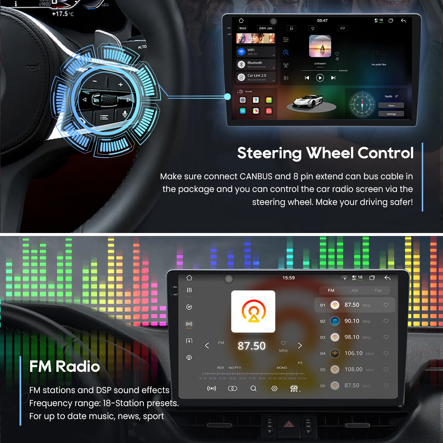 9 дюймов 2 din 1 + 32 ГБ портативный MP5 экран стерео CD Android Carplay радио автомобильный DVD плеер