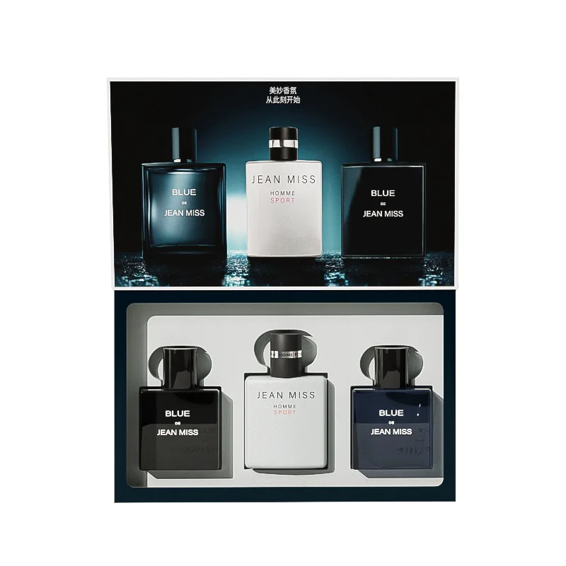 Luxury Mini EDT for Men Long-Lasting Woody Cologne in Ocean Blue Bleu Scent with Wilderness Pheromone Body Perfume in Gift Box
