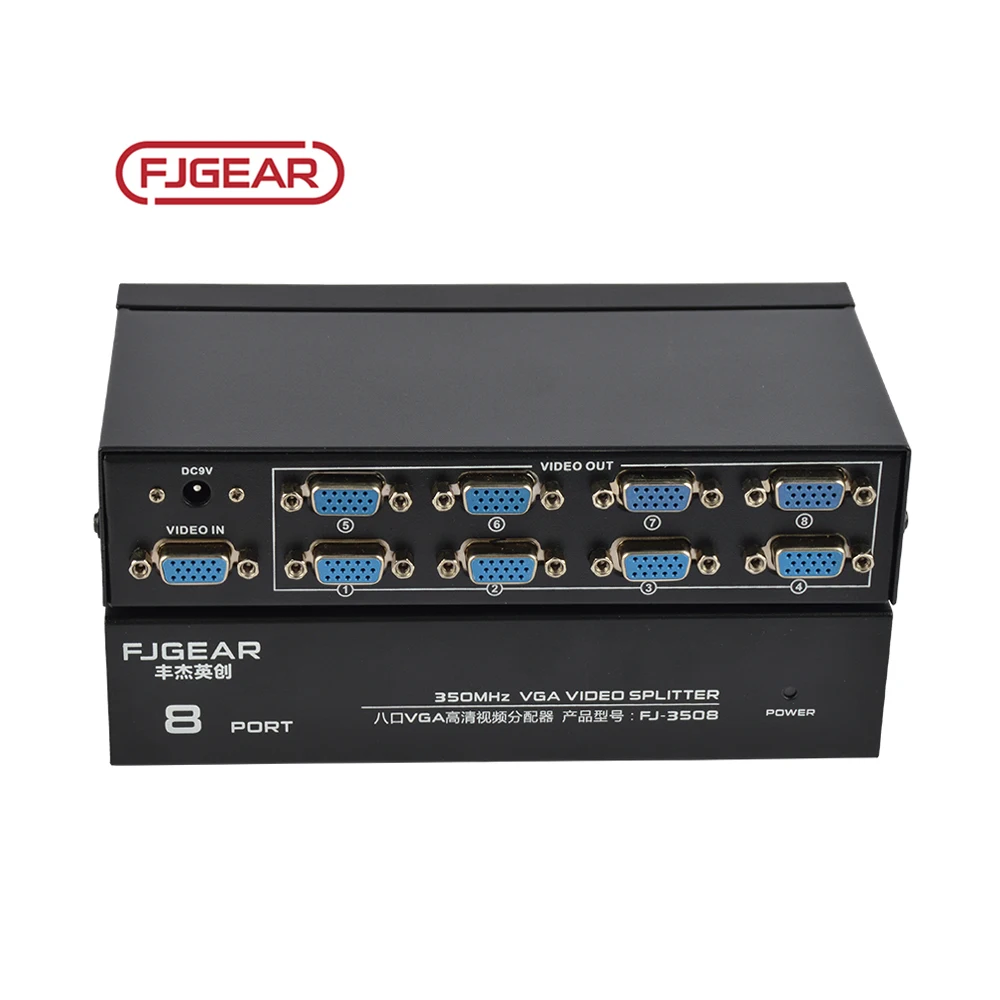 FJ-3508 Video Splitter & Converter 1 Input with 8 Output RGB Bandwidth 350MHz Resolution up to 1920*1440