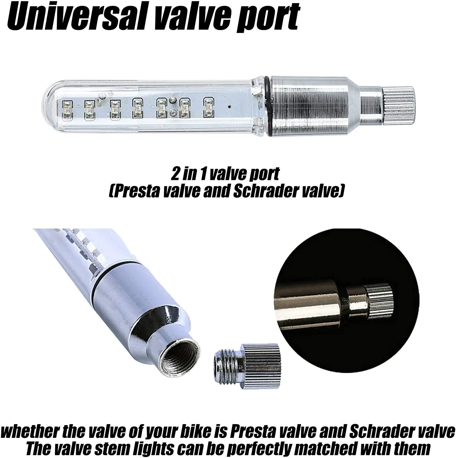 Light and Motion Sensor 7 LED Flashing 30 Mode Waterproof Bicycle Wheel Tyre Tire Valve Stem Cap Lights For Night Cycling Safety