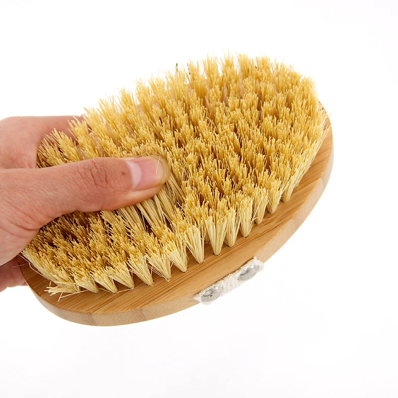 Amazon Bestseller Bathroom Gift Products Natural Wooden Bamboo Dry Shower Head Body Bath Brush for Cleaning Skin
