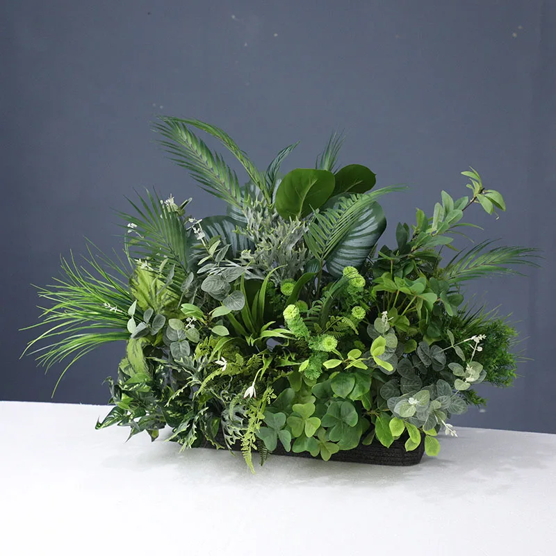 Green plant row E Landscape  home decor  indoor  plants art sets   Artificial Plant