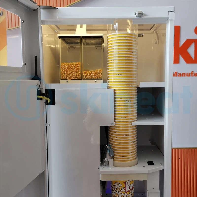 Popular Popcorn Making Machine Commercial Caramel Popcorn Vending Machine Hot Air Popcorn Machine with 2 Wheels