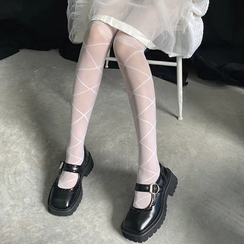 Japanese instagram wind bow-tied pantyhose bottom pantyhose Lolita girl velvet socks