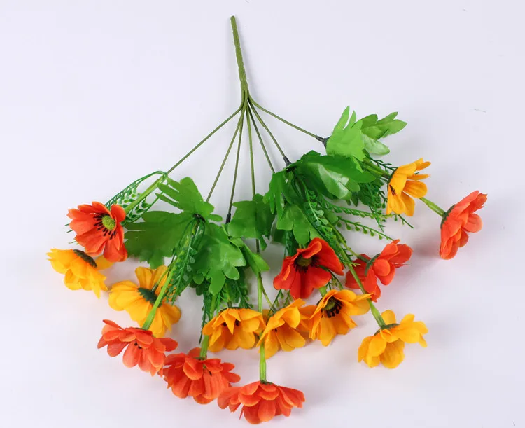 14 Heads Onion Chrysanthemum Artificial Flower Plastic Flower Decorative Flower Artificial Bouquet Small Daisy