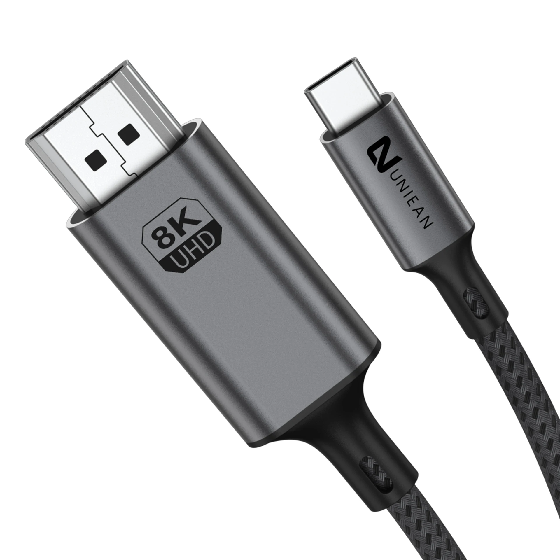 Super High Speed UHD 8K 60hz Resolution Quality Braided Aluminum HDMI 2.1 8K Cable to USB C Port HDMI Cable for HDTV Projector