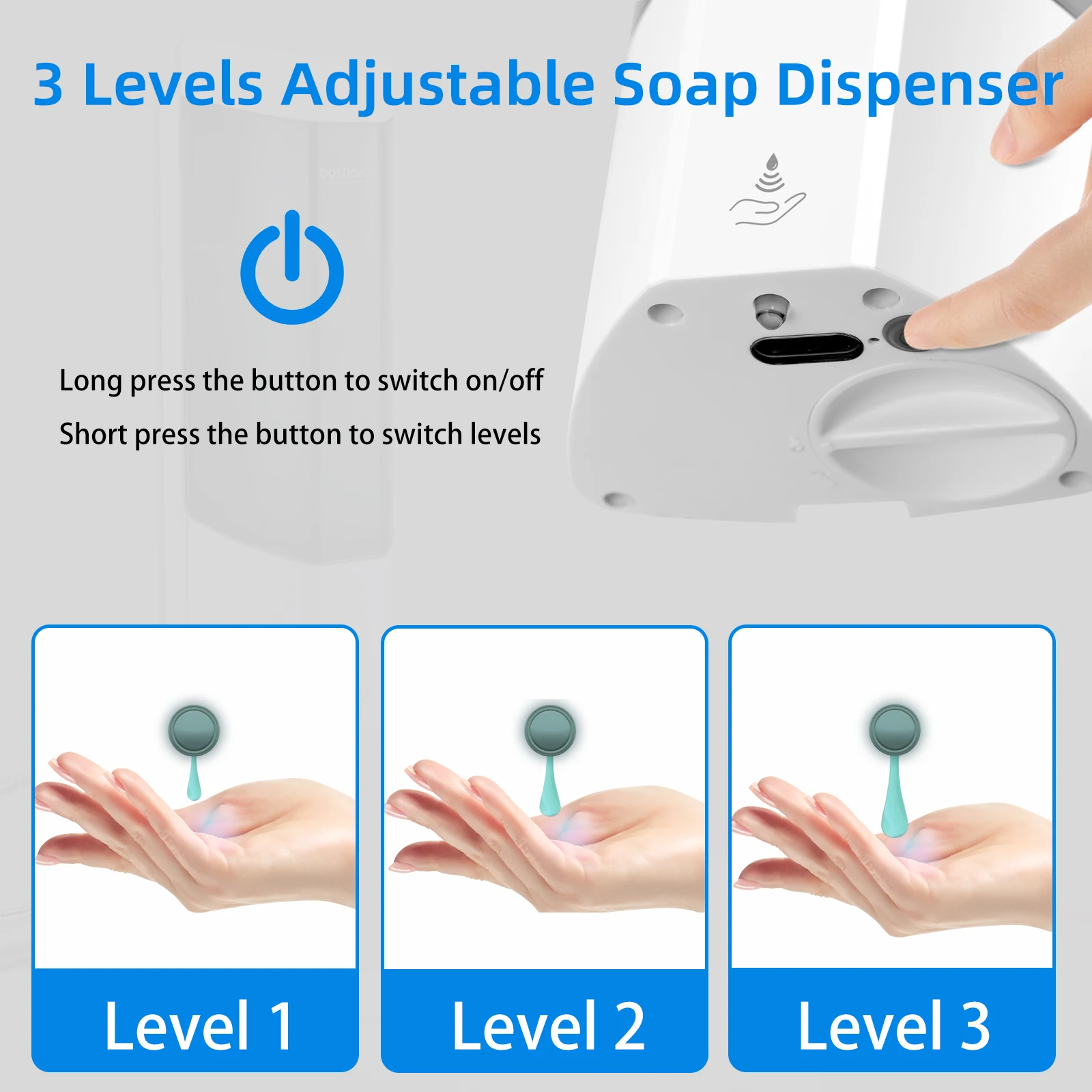 Large Capacity 700ml Smart Automatic Liquid Soap Dispenser White Bathroom Sanitizer Sanitizing Station Automated Soap Dispenser
