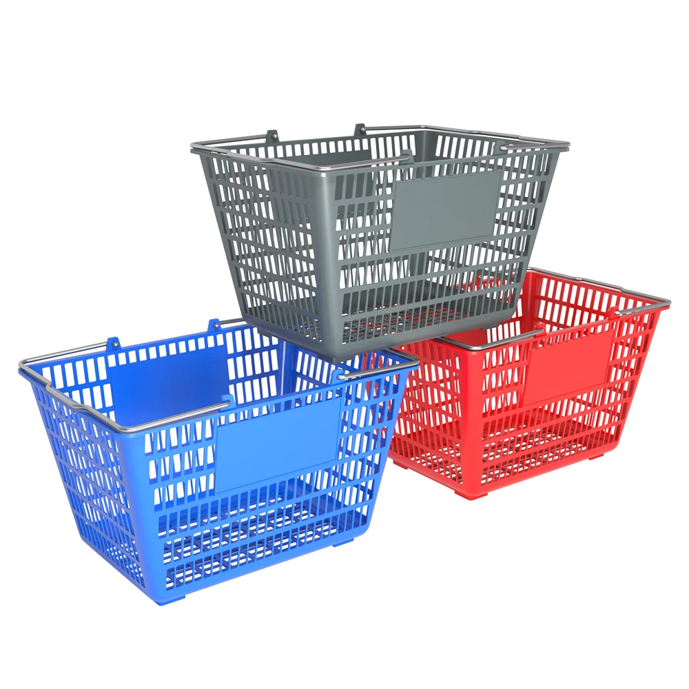supermarket basket plastic basket with handle
