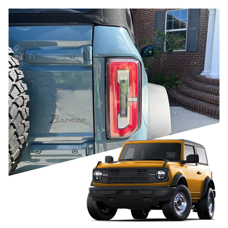 Car Accessories Led Tail Light Lamp Cover Guard Trim Frame Bezels Decoration Replace For Ford Bronco 2021 2022 2023