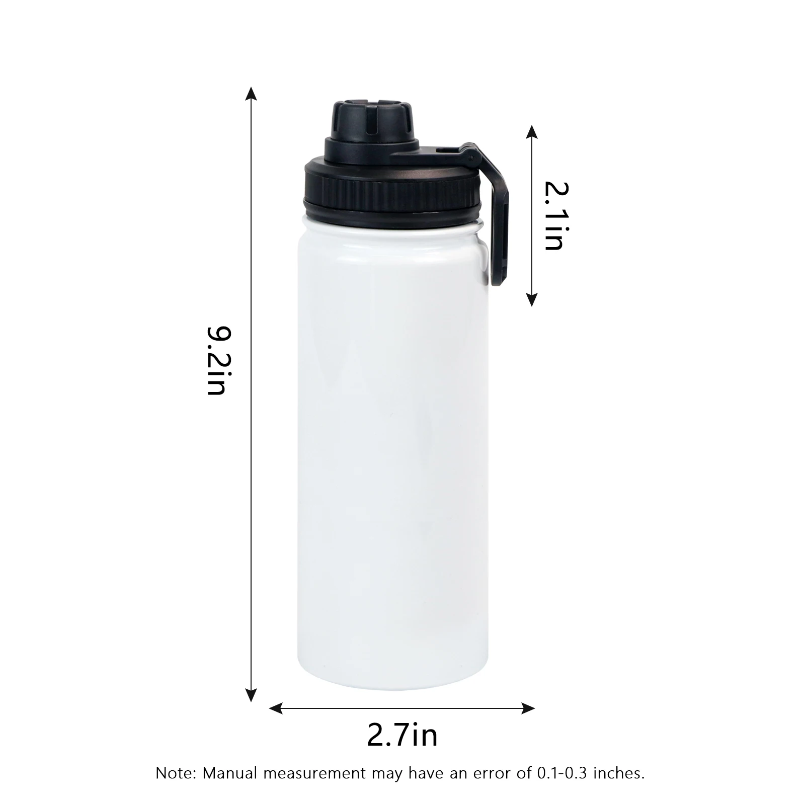 18oz Vacuum Insulated Stainless Steel 32OZ White Sublimation Sports Bottle Wide Mouth Water Bottle With Straw And Lid