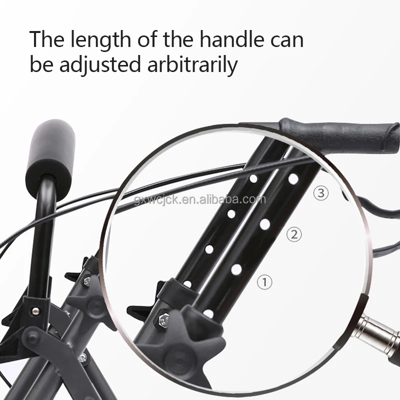 Stroke Hemiplegic Standing Frame Walking Aid Aluminum Alloy Rollator Mobility Walker for Elderly and Disabled Adults with Seat